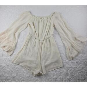 Altar'd state Cream color Flowy Bell Sleeve Romper, Size M